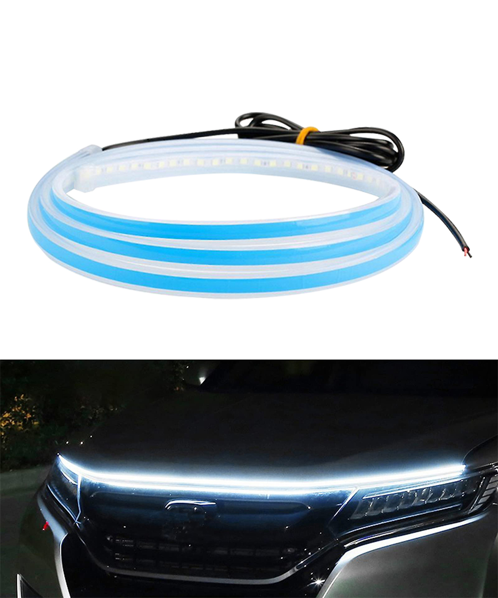 Carzex 71 Inches Car Hood Light Strip Dynamic Car LED Strip Bonnet Light Exterior Flexible Daytime Running Strip Light for Car (White Light)