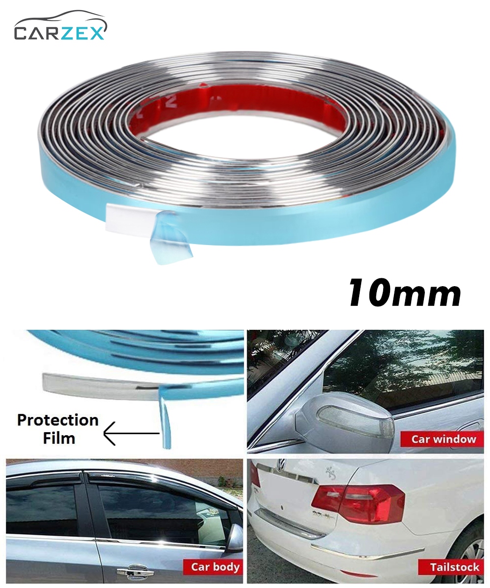 Carzex 10mm Chrome Beading Roll 10 Meter for All Cars (10MM/10M)