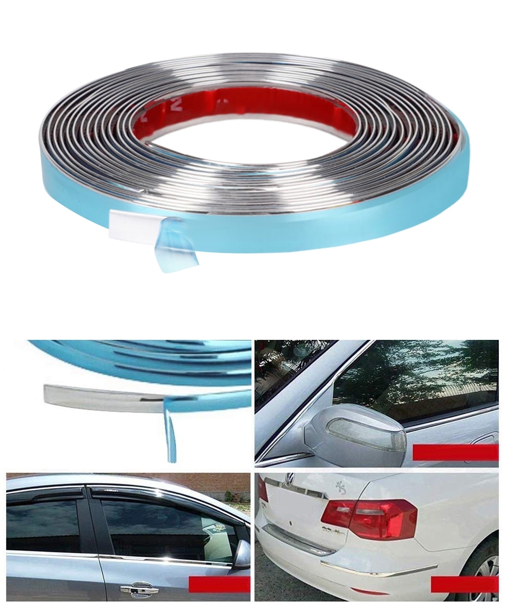 Carzex 12mm Chrome Beading Roll 10 Meter for All Cars (12MM/10M)