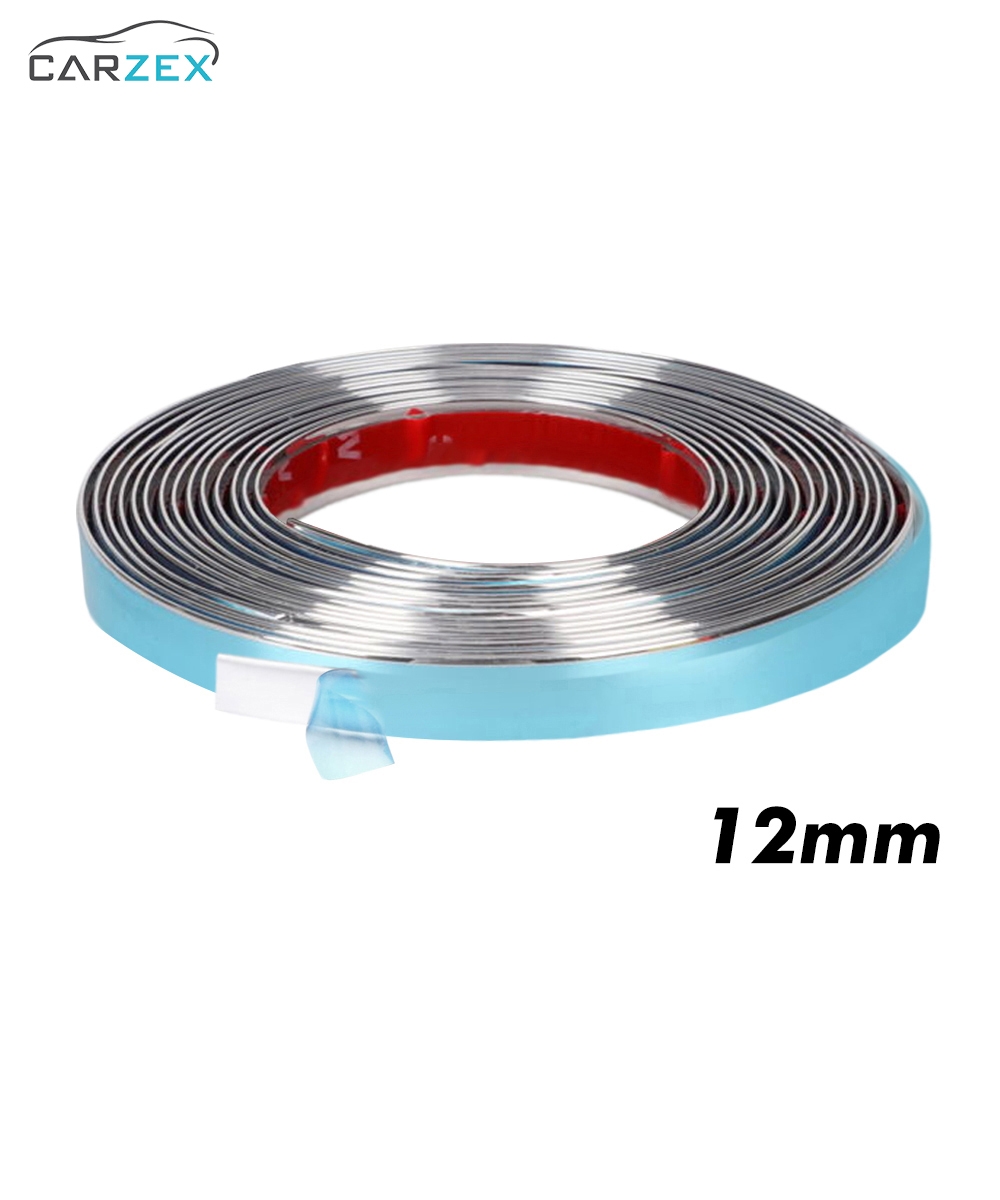 Carzex 12mm Chrome Beading Roll 20 Meter for All Cars (12MM/20M)