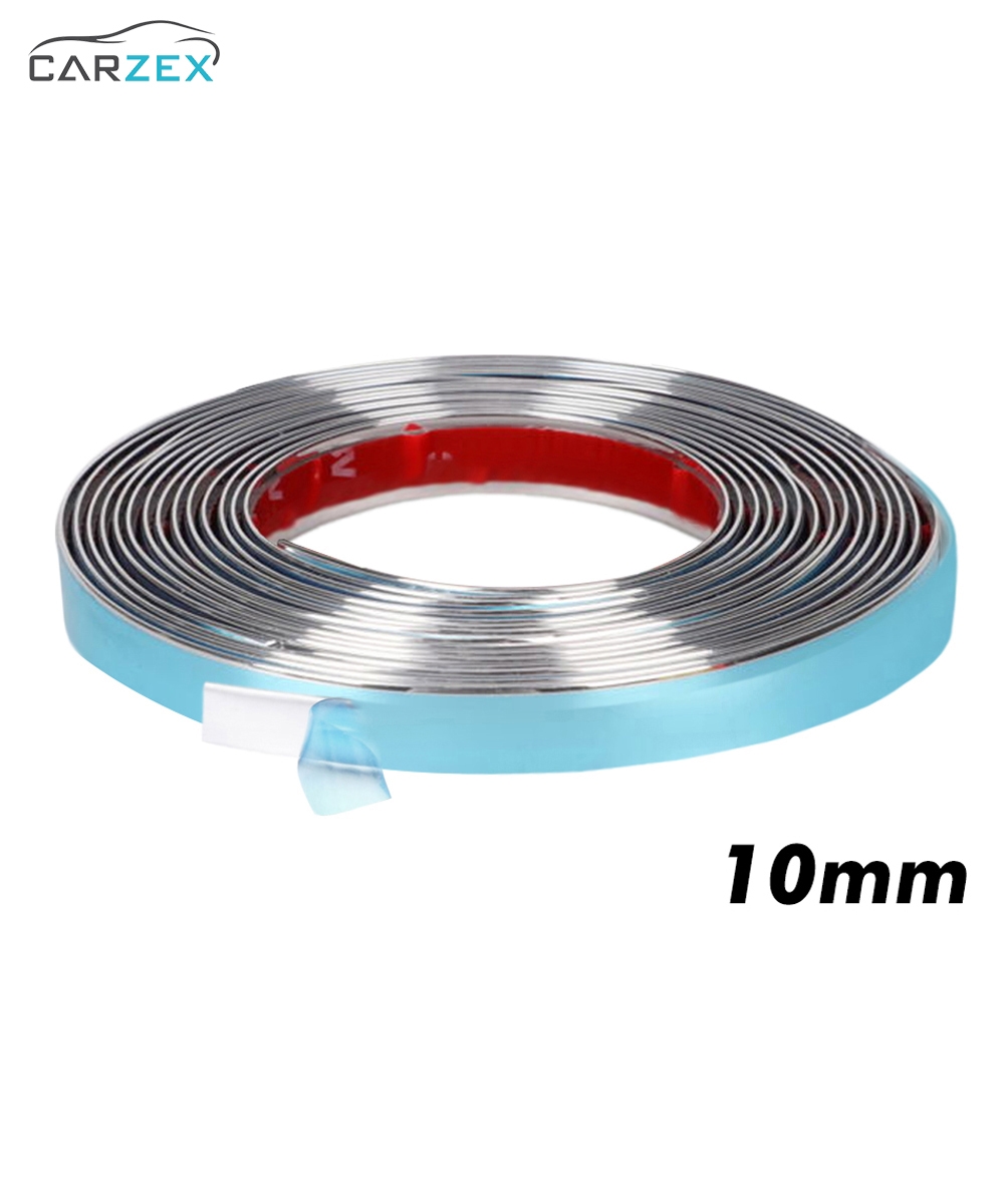 Carzex 10mm Chrome Beading Roll 20 Meter for All Cars (10MM/20M)