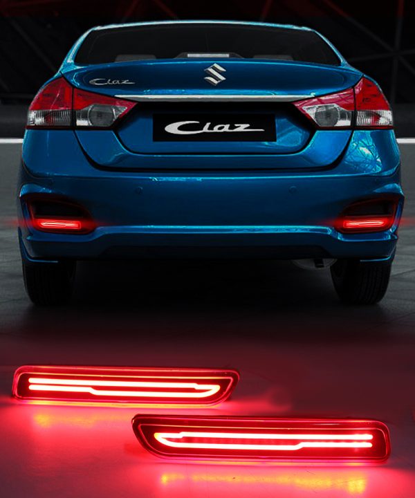 Carzex Car Rear Bumper Reflector Brake Light For Maruti Baleno, Brezza, Ciaz, Ertiga, Swift Dzire, S-Cross, Ritz, SX4 (TYPE-A)