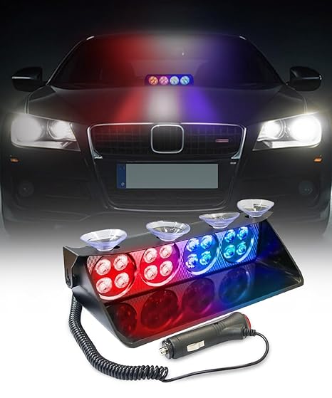 Carzex S16 Police Strobe Flash Warning Red & Blue Emergency LED Light for Cars