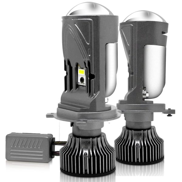 Carzex A82 H4 White Plug & Play LED Headlight Bulb with Mini Projector Lens (80W/20000LM/6000K)