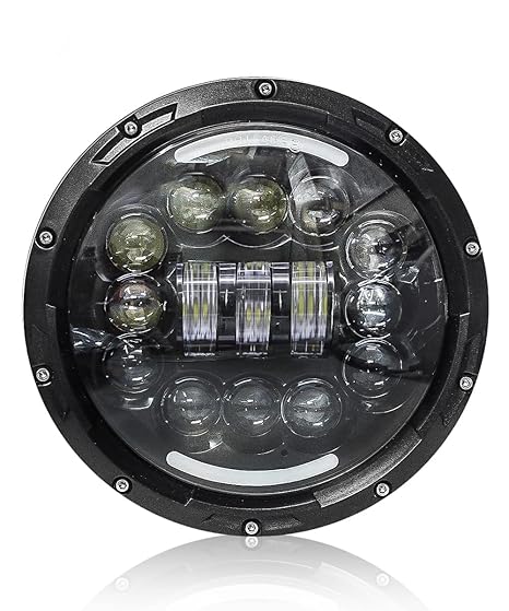 Carzex C-22 Design 7 Inch LED Headlight for RE Bullet Classic/Standard with DRL & Turn Signal Indicator Light