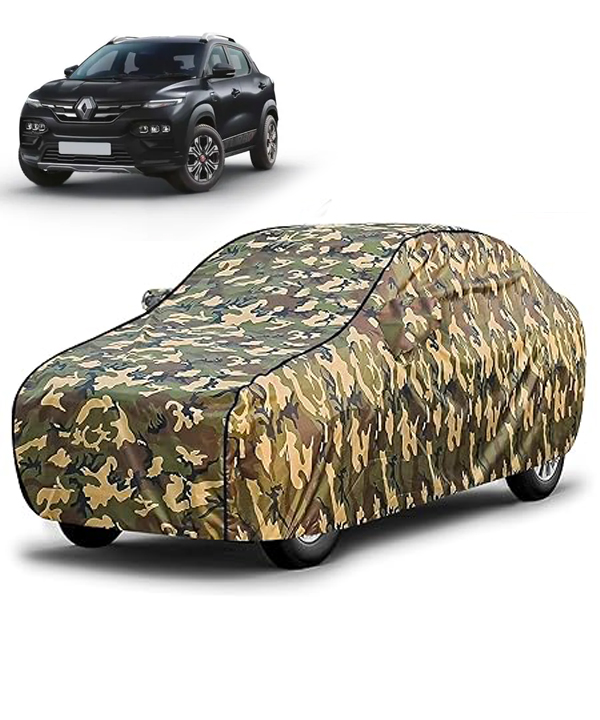 Carzex Waterproof & Heat Resistant Jungle Print Camouflage Design Car Body Cover with Mirror Pockets?For Renault Kiger