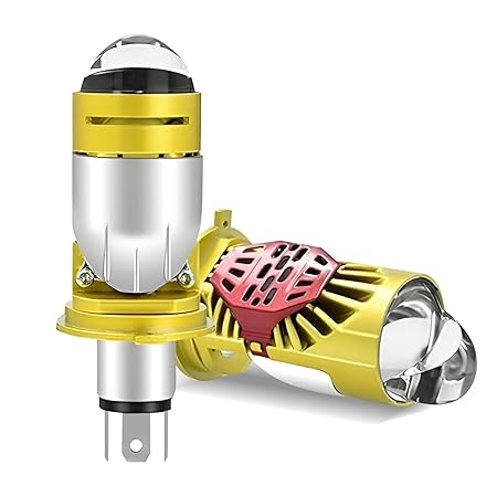 Carzex H4 Mini Projector Lens 90W 15000LM Led Car/Bike Headlight Bulb Super Bright White 6000K Headlight Bulb for Car/Bike/Scooty